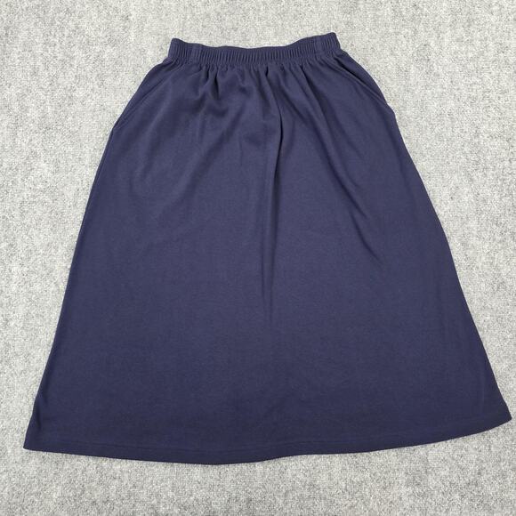 Lands' End Dresses & Skirts - Vintage Lands End Skirt Womens Medium Blue Cotton A-Line Pockets Made in USA